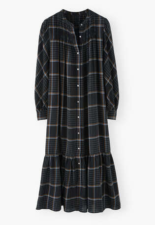 Checked dress, Black apricot, webstill