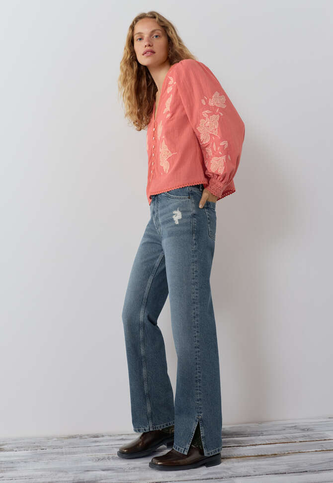Applique blouse, Coral blush, completeTheLook