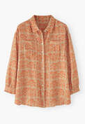 Oversized printed shirt, Orange tan, webstill