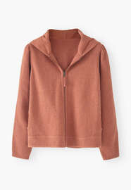 Zip-up hoodie, Sunset coral, webstill