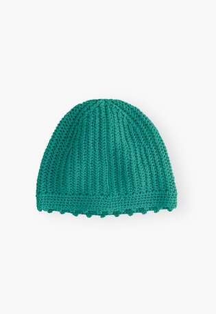 Knitted beanie, Turquoise, webstill