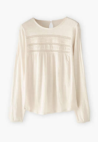 Lace-detail top, Ivory, webstill