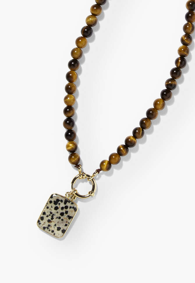 Beaded necklace, Gold natural, completeTheLook