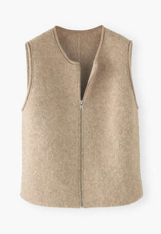 Knitted gilet, Fawn, webstill