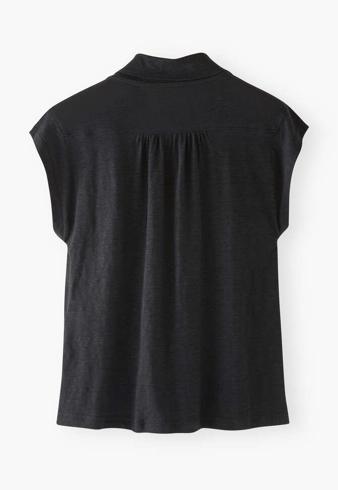 Sleeveless collared top, Black, completeTheLook