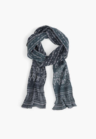 Printed scarf, Slate blossom, webstill