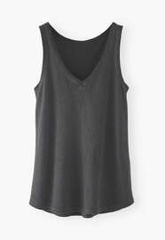 V-neck jersey vest, Charcoal, webstill