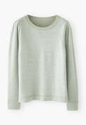 Puff-sleeve sweater, Duck-egg marl, webstill