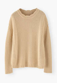 Moss-stitch sweater, Warm ecru, webstill