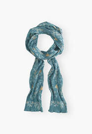 Printed scarf, Teal honey, webstill