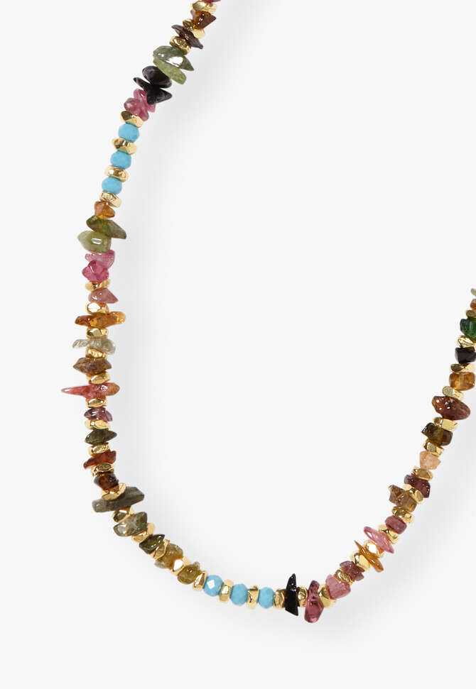 Beaded necklace, Multi turquoise, completeTheLook