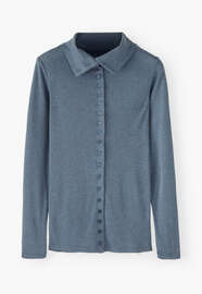 Button-through top, Dusty cornflower, webstill