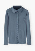 Button-through top, Dusty cornflower, webstill