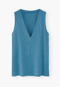 V-neck jersey vest, Electric blue, webstill