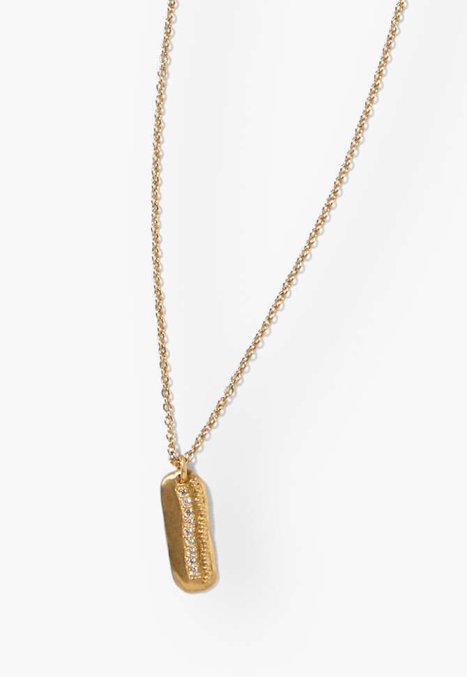 Tablet pendant necklace, Gold, completeTheLook