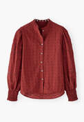 Broderie blouse, Red, webstill