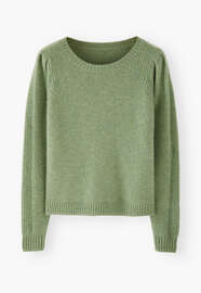 Puff-sleeve sweater, Dusty apple, webstill