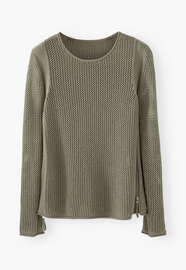 Mesh-stitch sweater, Soft olive, webstill