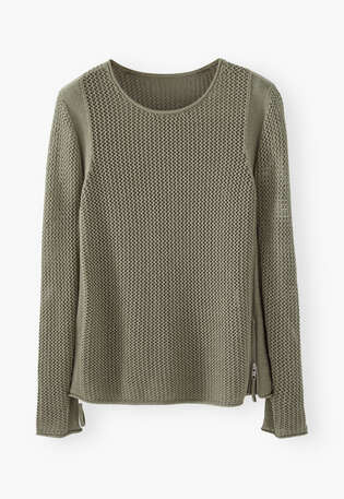 Mesh-stitch sweater, Soft olive, webstill