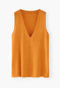 V-neck jersey vest, Saffron, webstill