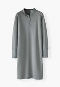 Zip-neck dress, Ash green, webstill
