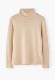 Roll-neck top, Parchment, webstill