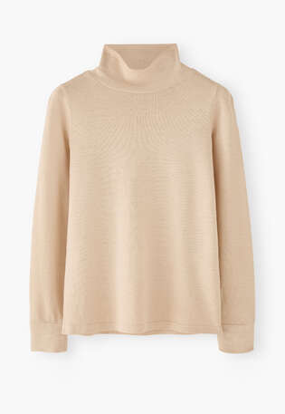 Roll-neck top, Parchment, webstill