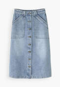 Denim button-front skirt, Pale vintage, webstill