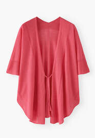 Knitted kimono cardigan, Pink scarlet, webstill