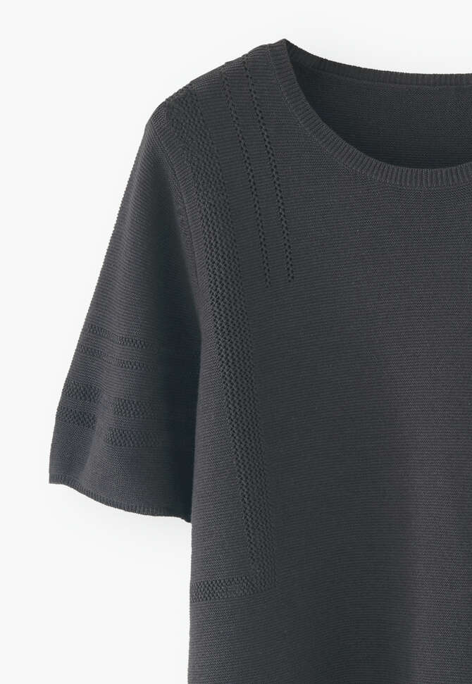 Short-sleeve sweater, Slate, completeTheLook
