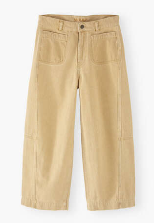 Cropped coloured jeans, Washed sand, webstill