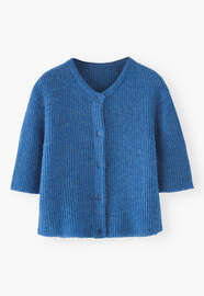 Short-sleeved cardigan, Royal blue, webstill