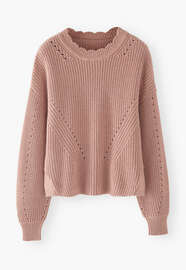 Rib-stitch sweater, Soft clay, webstill