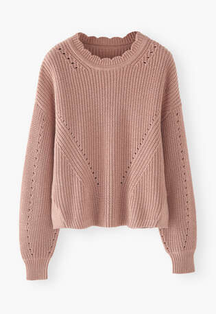 Rib-stitch sweater, Soft clay, webstill