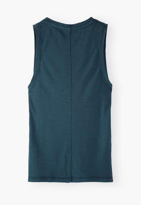 V-neck jersey vest, Dark petrol, completeTheLook