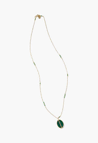 Emerald drop necklace, Gold, webstill