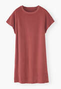 Towelling dress, Dusty red, webstill