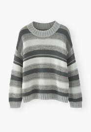 Striped sweater, Grey green, webstill