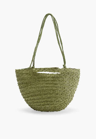 Woven bucket-bag, Light sage, webstill