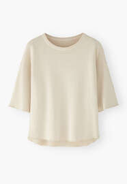 Loopback T-shirt, Ivory, webstill