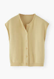 Button-front sweater, Soft yellow, webstill