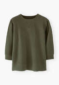 Pleat-sleeve sweatshirt, Dark green, webstill