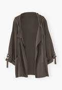 Knitted hooded jacket, Chocolate marl, webstill