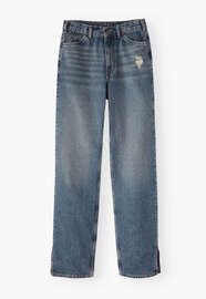 Split-hem jeans, Marine blue, webstill