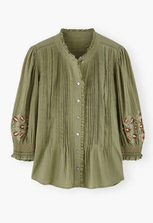 Pintuck blouse, Dusty apple, webstill