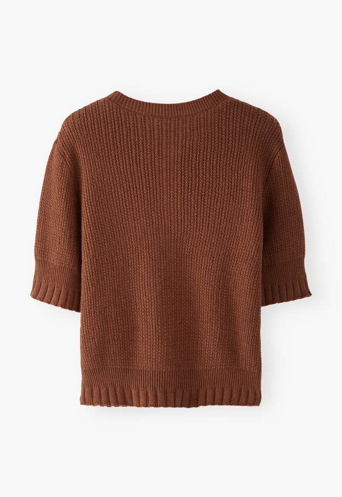 Tuck-stitch sweater, Russet brown, completeTheLook