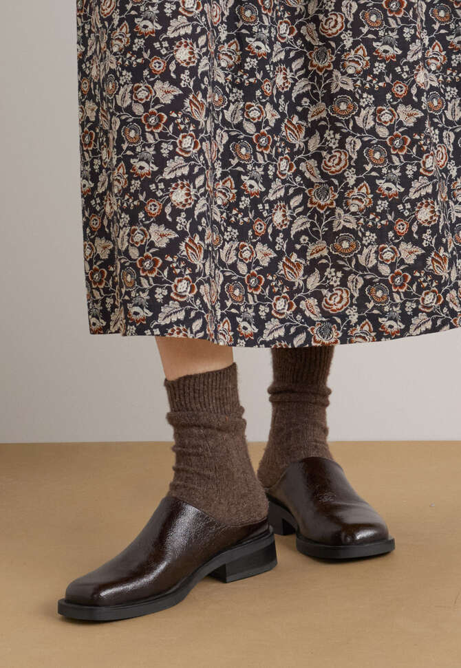 Ribbed socks, Brown, completeTheLook