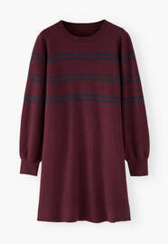 Striped dress, Burgundy, webstill