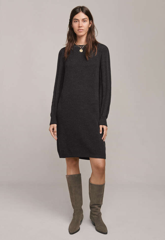 Knitted dress, Charcoal, completeTheLook