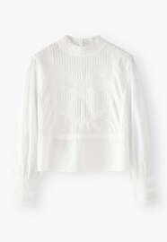 Pintuck blouse, White, webstill